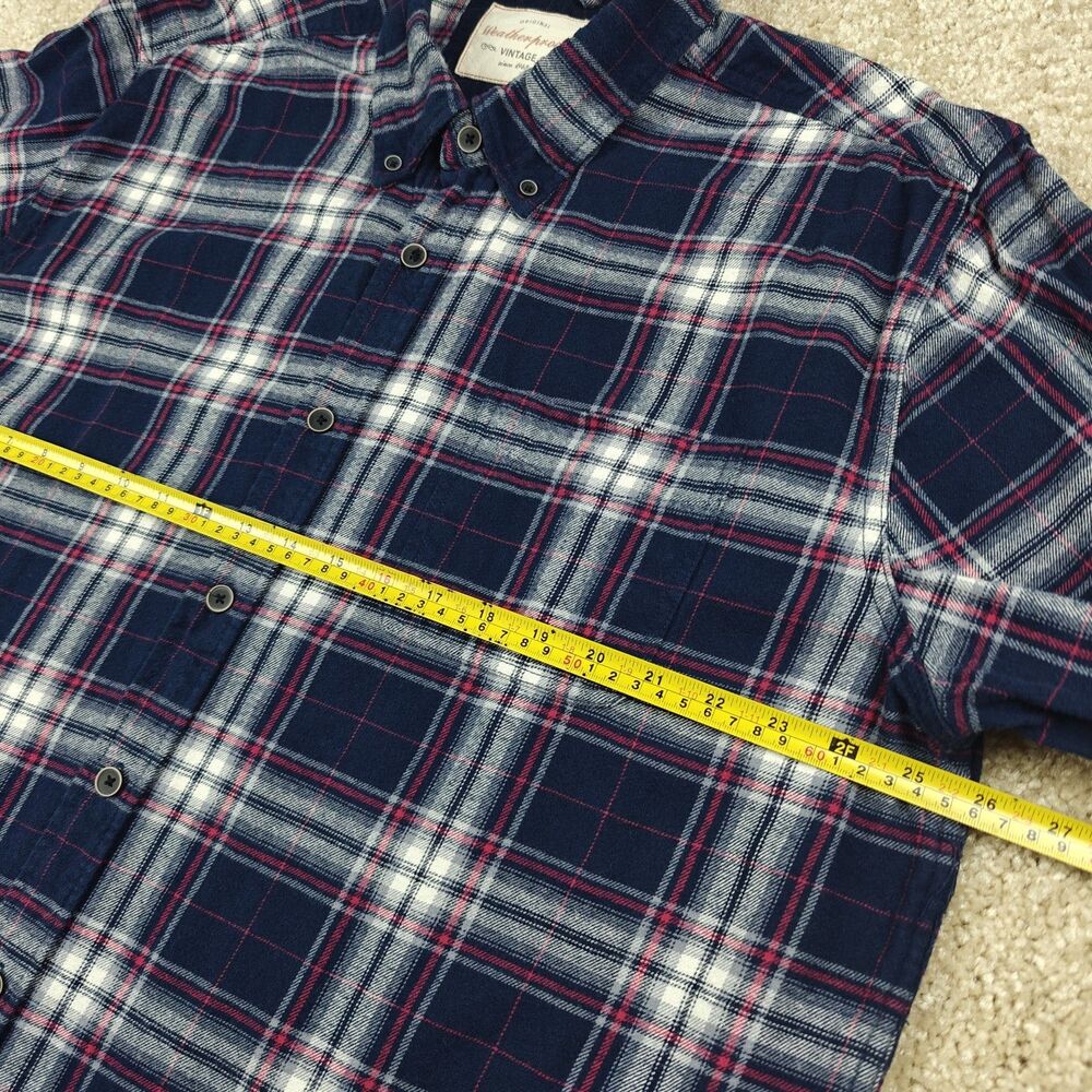 Weatherproof Plaid Flannel Shirt Men's XXL Blue Cozy Soft Utility Classic Cotton - Picture 7 of 9